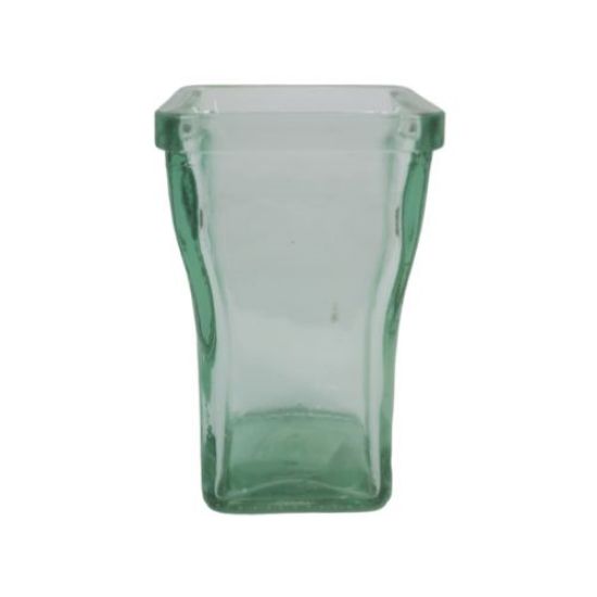 Heavy Square Glass Vase