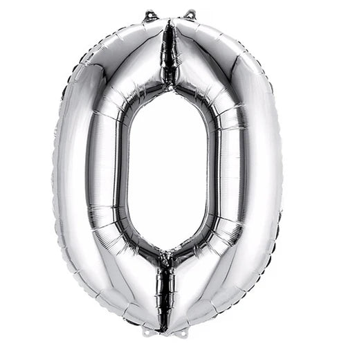 Silver Number Balloon