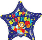 Blue Star Shaped Birthday Balloon - Space Themed