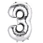 Silver Number Balloon