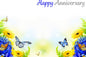 Happy Anniversary Card - Blue &amp; Yellow Flowers