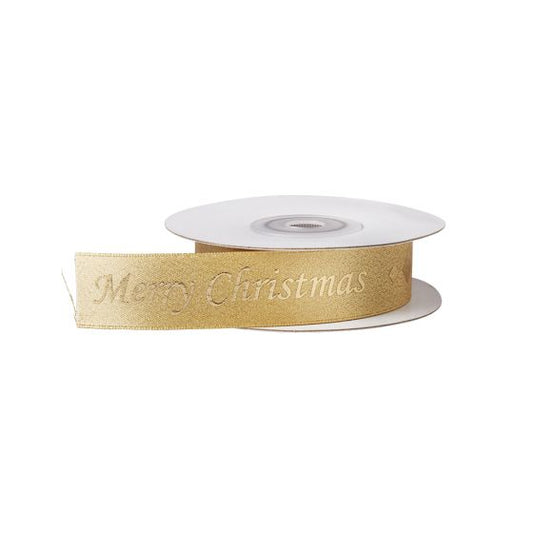 Merry Christmas Ribbon - Gold