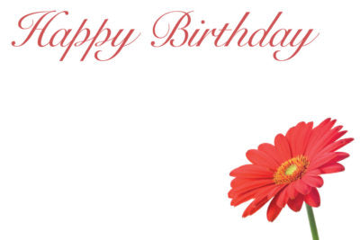 Happy Birthday Small Card - Red Daisy