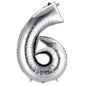 Silver Number Balloon