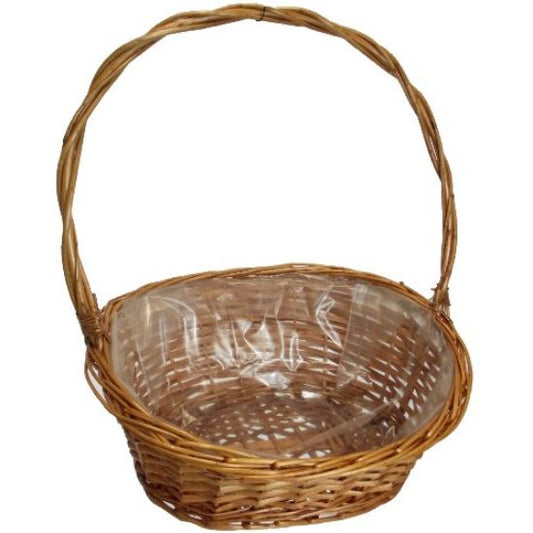 Golden Wicker Large Oval Display Basket