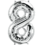 Silver Number Balloon