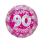 Pink Holographic Happy Birthday Balloons