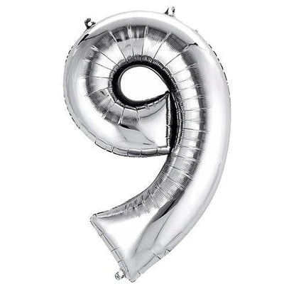 Silver Number Balloon