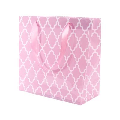 Pink Cross Hatch PVC Flower Bag